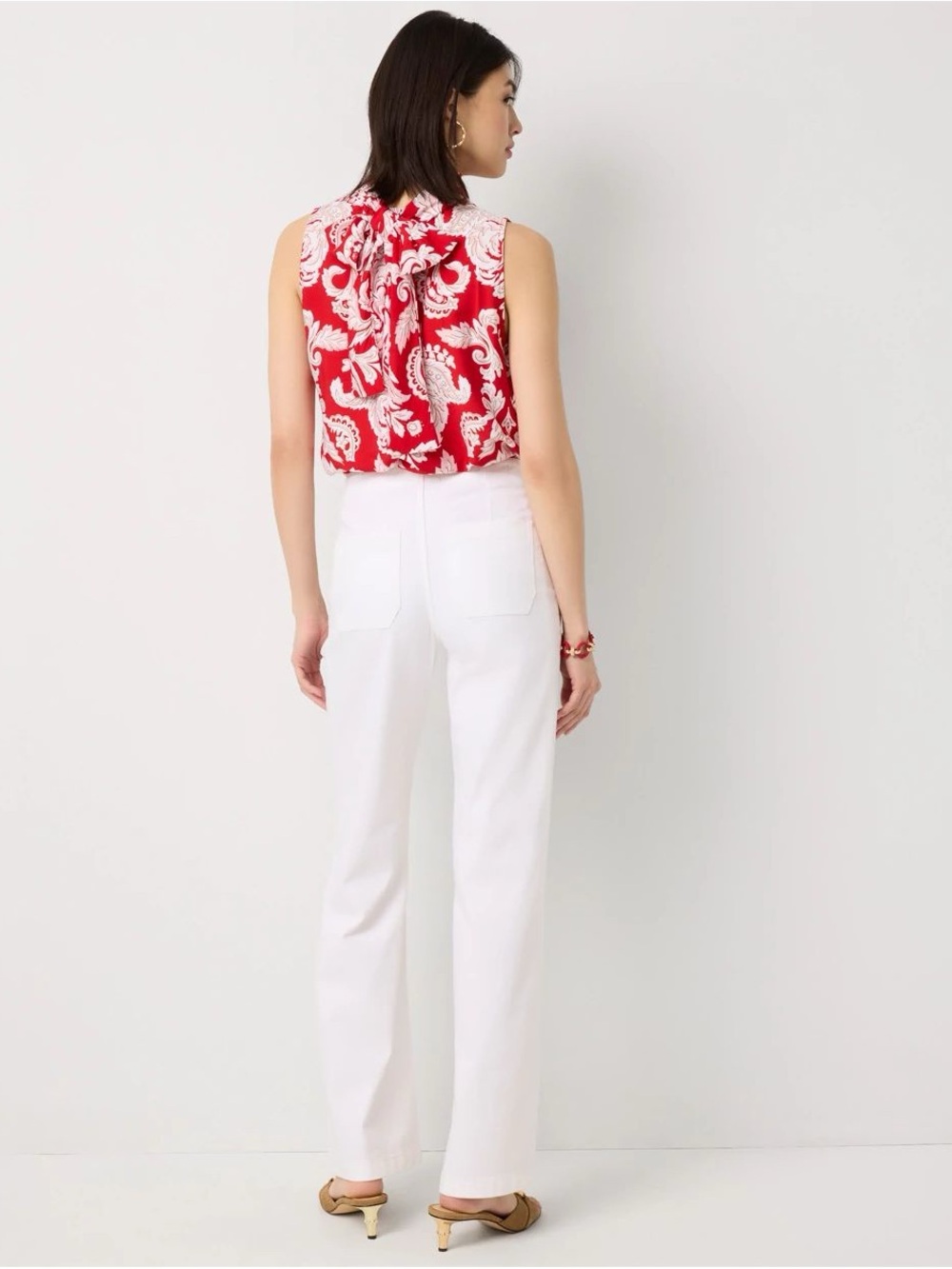 White House Black Market White High-Rise Waistband Pants - Picture 2 of 6